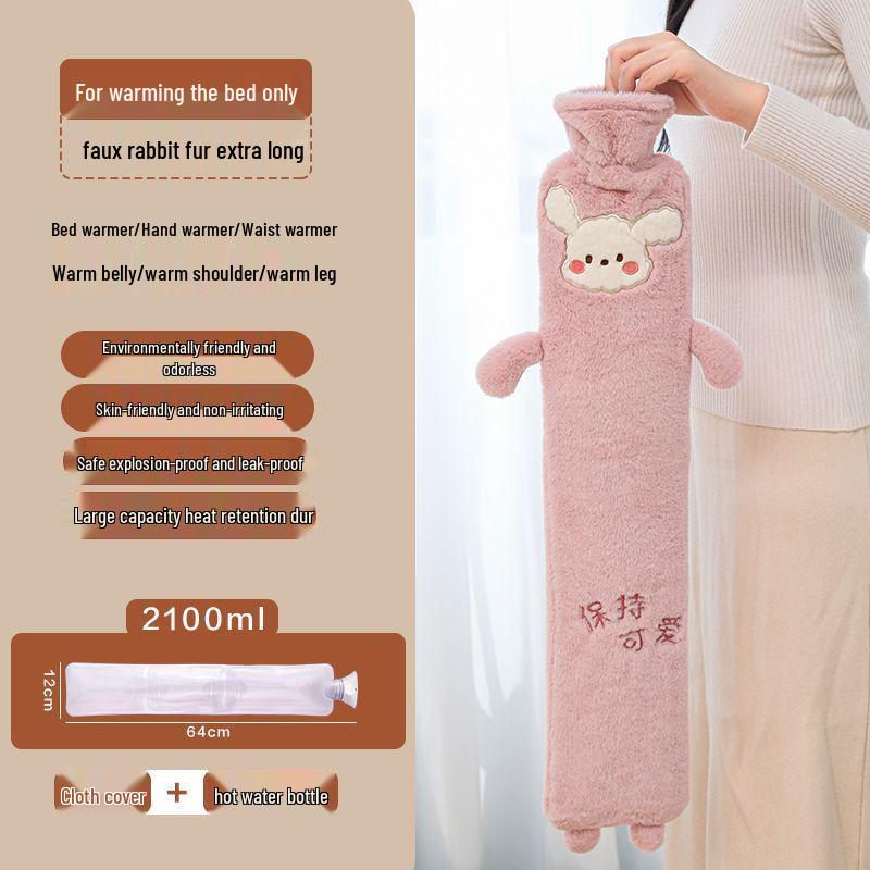 Cartoon Extra-Long Explosion-Proof Hot Water Bottle - Large Size Bed & Leg Warmer PVC water-injection extra-long thickened