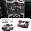 LHD Car Central Control CD Button Panel Real Soft Carbon Fiber Sticker For Opel Corsa 2007 2008 2009 2010 2011 2012 2013 2014
