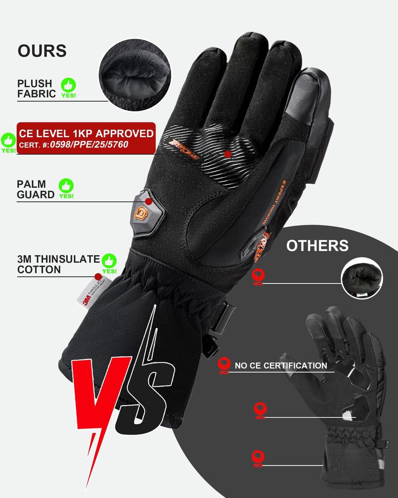 IRON Motorcycle CE1 Level Cold Smartphone Protective Fleece XXL JIA'S Gloves, Winter, Certified, Protection, Compatible, Waterproof, Windproof,