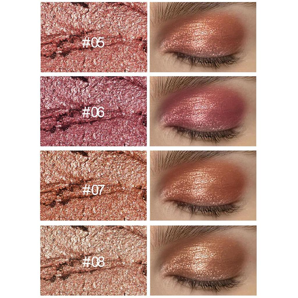 Barra de sombra de ojos de doble cabezal, lápiz resaltador con brillo de diamante, crema Ultra pigmentada de larga duración, pincel para sombra de ojos