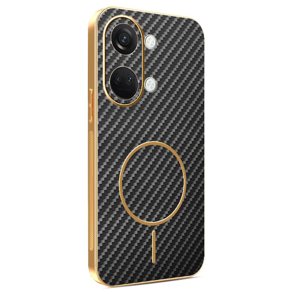 For OnePlus Ace 2V/Nord 3 5G Phone Case Carbon Fiber Textured Electroplated TPU Back Cover