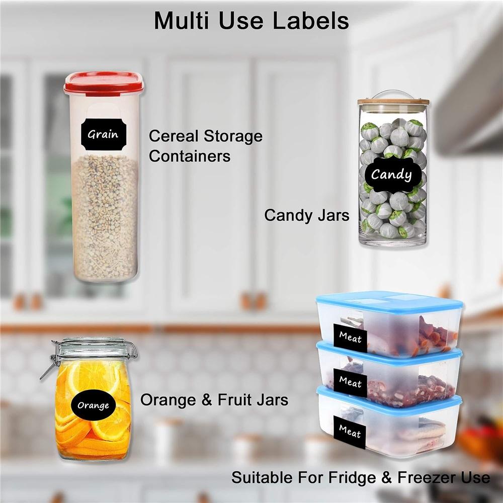 Jar Label Stickers, 64pcs - Blackboard Labels With Chalk Pen