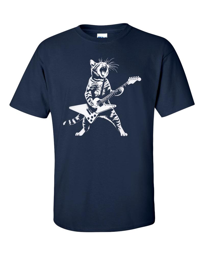 Rock Band Cat Playing Electric Guitar 2 TShirt 2XL