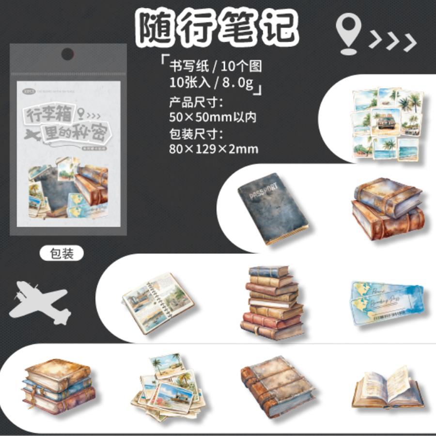 

Mr Paper, Secrets in the Suitcase Collection Hard Card Stickers journal stickers Handbook scrapbook DIY Decoration Gifts
