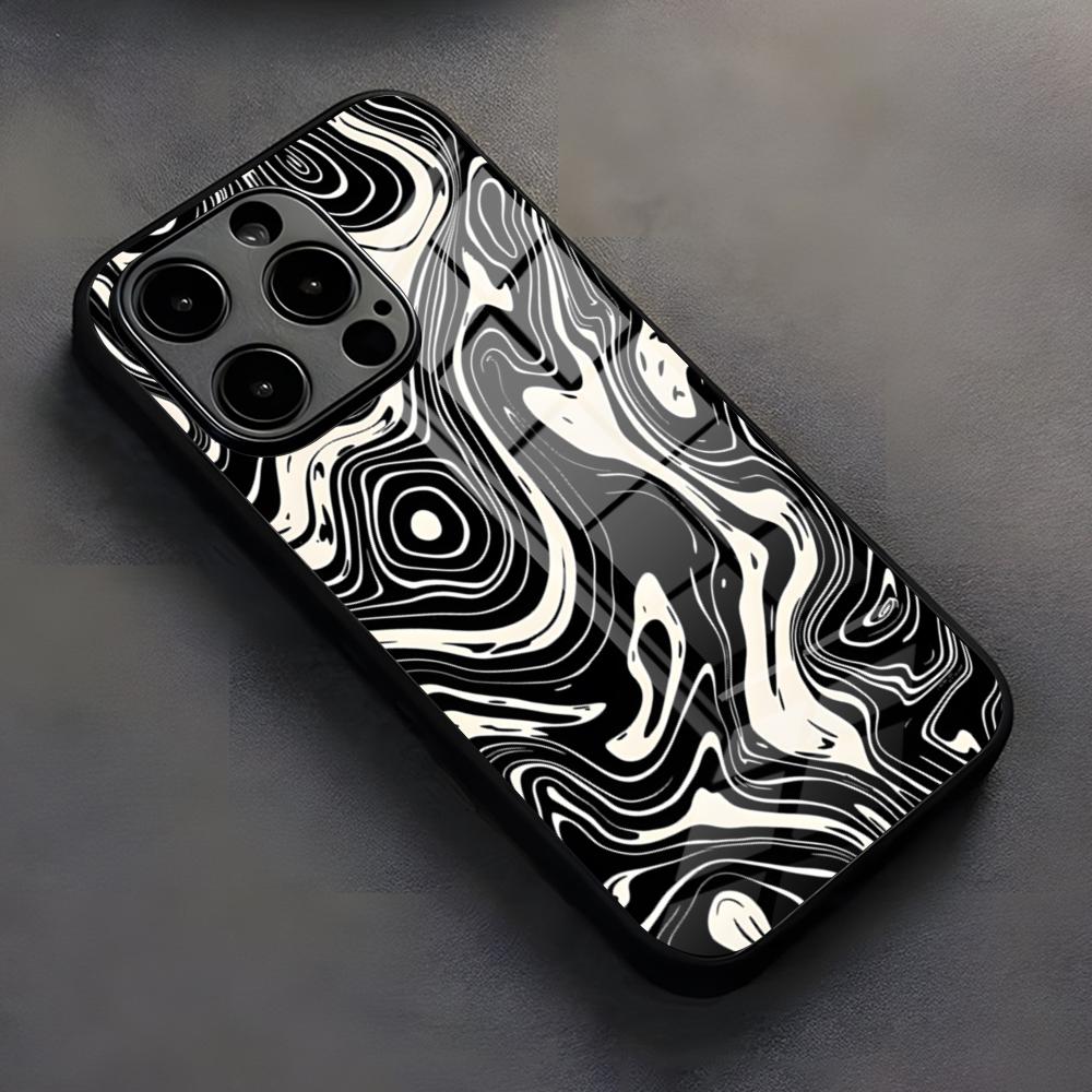 

Green Texture Phone Case For IPhone 17 Pro Max 16 15 14 Pro Max 13 11 X Xs Xr 8 7Plus Glass Cover iPhone 14 Pro