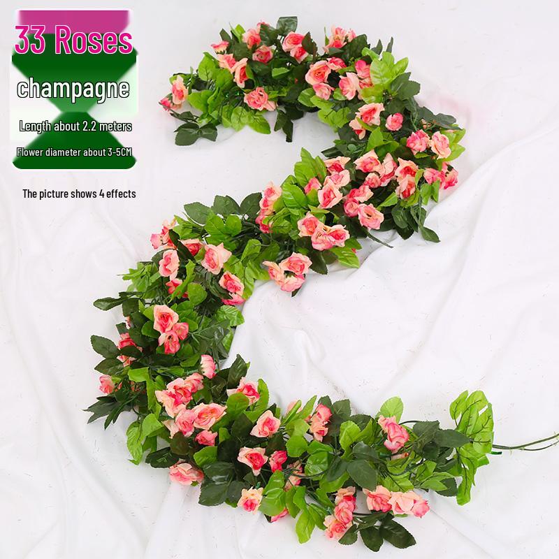 Artificial Rose Vine Decoration for Wedding Ceiling or Water Pipe Cover