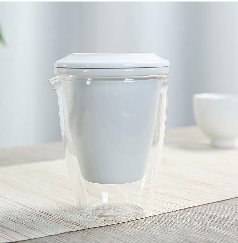 Portable Heat-Resistant Glass Teapot Set with Ceramic Quick Cup and Travel Bag – Ideal for Festivals or Business Gifts