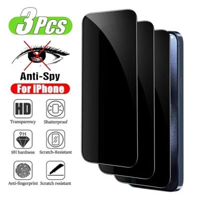 3 st Integritetsglas för IPhone 12 13 14 15 Pro Max Mini 7 8 Plus Skärmskydd för IPhone 11 PRO XS MAX X XR Härdat Glas
