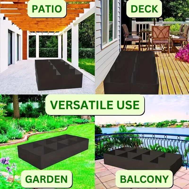 Breathable Fabric Horticultural Bed with 1/4/6/8 Sections and 128 Gallon Maximum Capacity for Vegetables