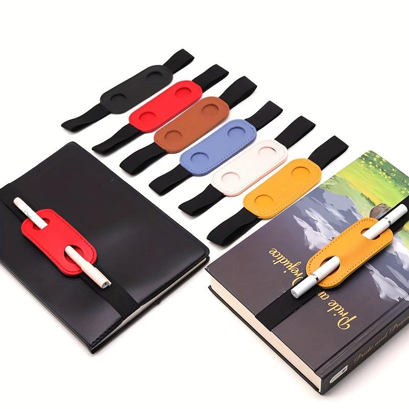1pc PU Leather Pen Holder with Elastic Band, Creative Notebook Pen Protector Sleeve, Durable PU Leather Pen Clip for Office and School Supplies