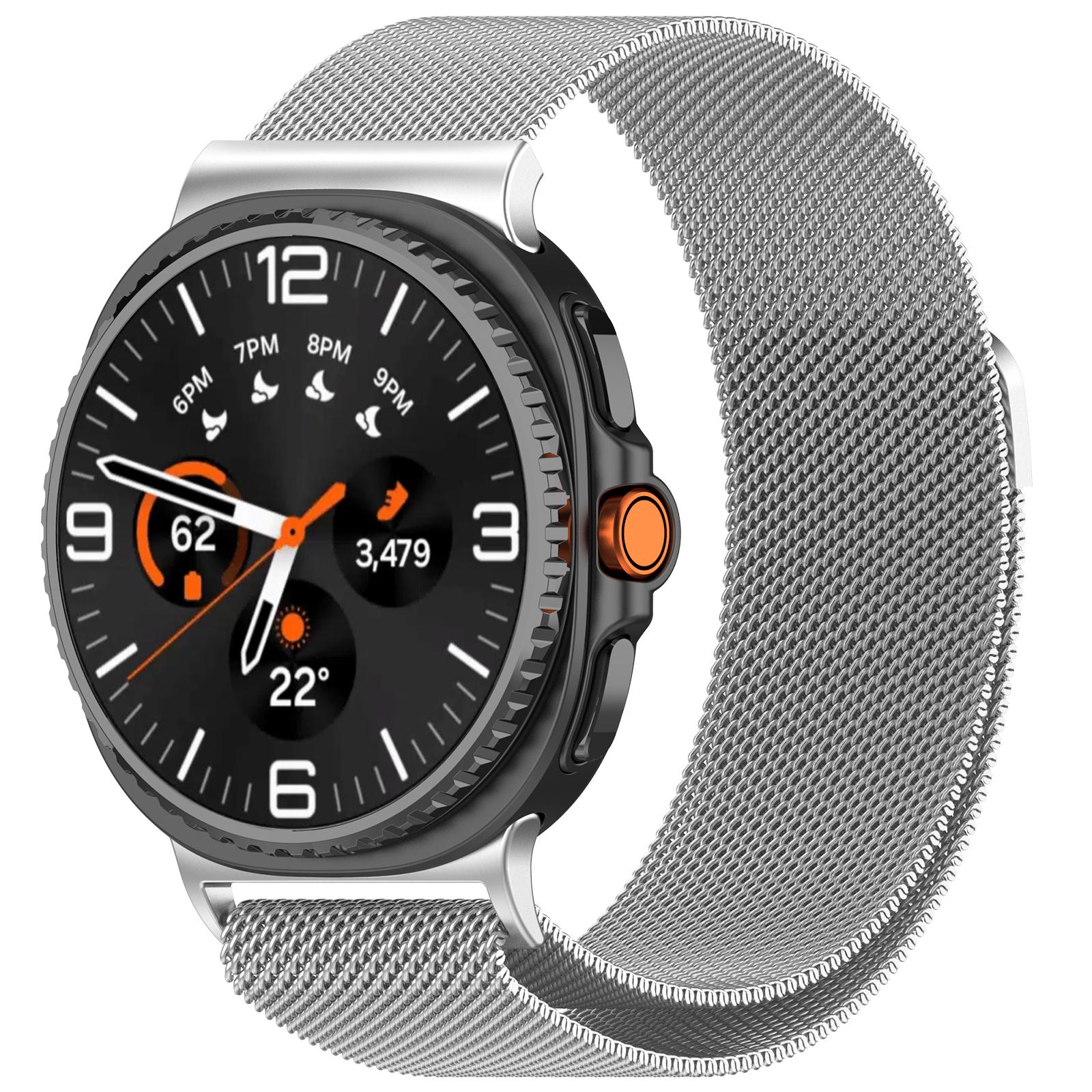 

Milanese Loop Band for Samsung Galaxy Watch 8/Classic 44mm 40mm 46mm Magnetic Bracelet Correa for Galaxy Watch Ultra 47mm Strap Watch 8 Classic 46mm серебряный