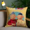 Kwaii Cartoon P-Pat & M-Mat Anime Pillow Case Custom Printed Brushed Fleece Pillow, Baby Skin-Touch, Eco-Friendly Dye-Sublimatio