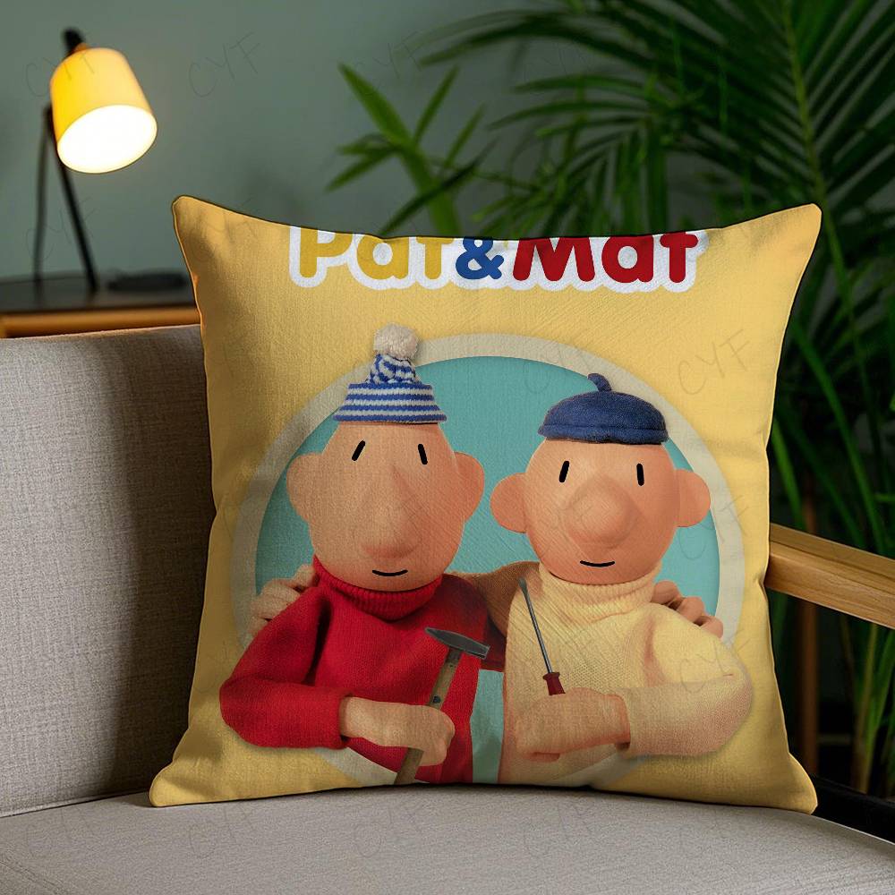 Kwaii Cartoon P-Pat & M-Mat Anime Pillow Case Custom Printed Brushed Fleece Pillow, Baby Skin-Touch, Eco-Friendly Dye-Sublimatio