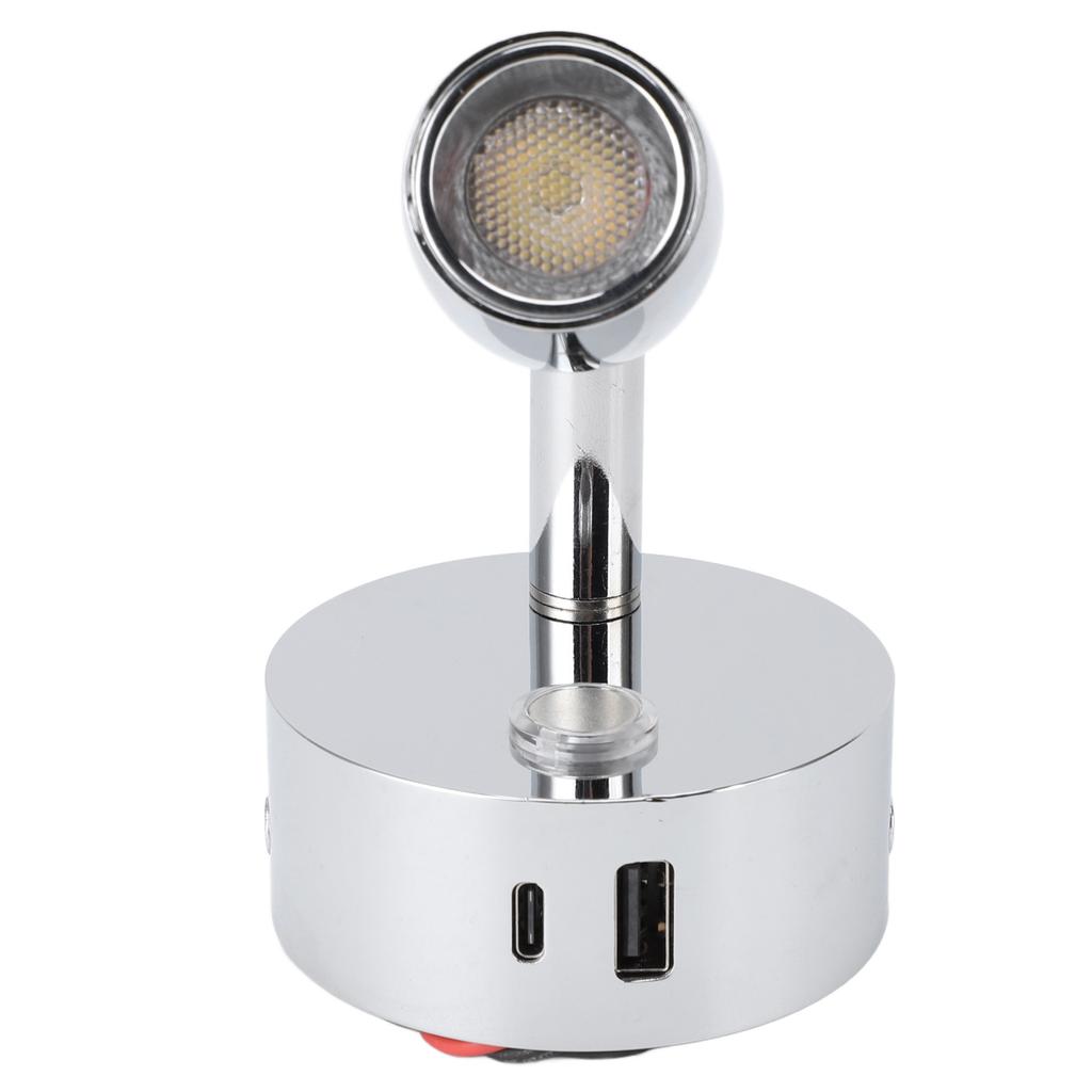 RV Reading Lamp USB Port Matte 3 Color Temperature Dimmable Touch Switch RV Reading Wall Sconce