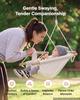 Baby Swing 30 kg Weight Capacity 3 Modes Canvas Hammock Swing White, for Indoor and Outdoor, 5-Point Harness and Tree Straps, Wooden Hanging Seat with