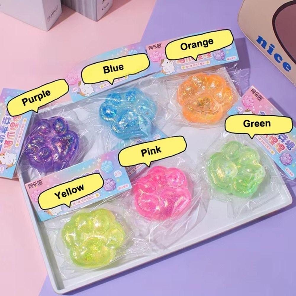 Silicone Cat Paw Squeeze Toy Slow Rebound Cat Paw Pinch Toy Cartoon Fidget Toy  Practical Jokes