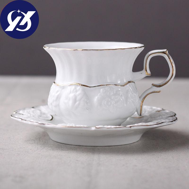 Coffee Cup Flower Teacup Set Household Small Luxury European Style British American Simple Ins Drinking Cup Nordic  Gh-end
