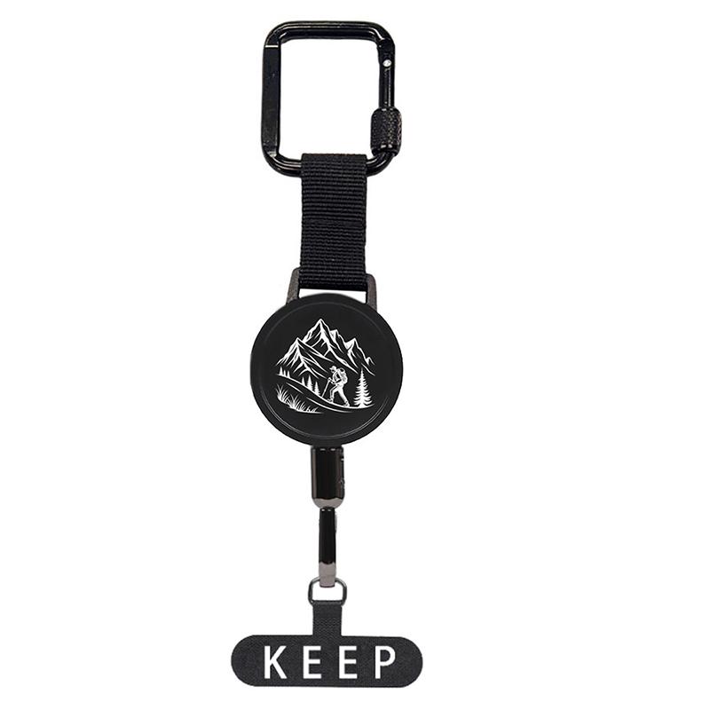 

Outdoor Anti-Theft Retractable Phone Lanyard,Steel Cable Phone Tether With Locking Carabiner,Built-In Stand,Adjustable Strap