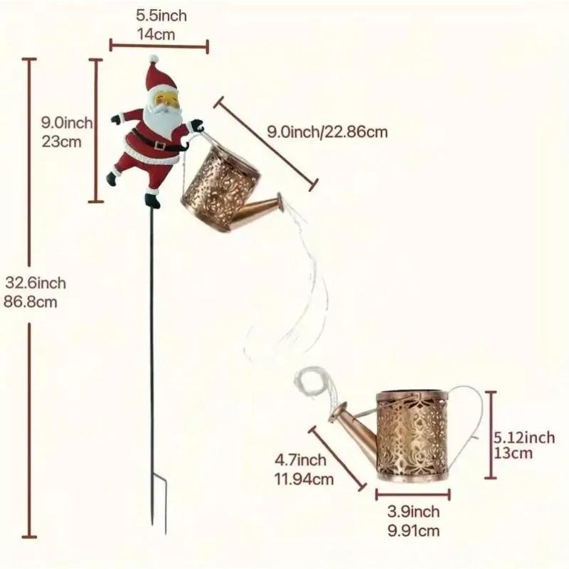 1pcs Christmas Solar Kettle Lights Garden Lawn Decorative Santa Claus Kettle Ground Lamp Solar LED Night Lights Outdoor Decor