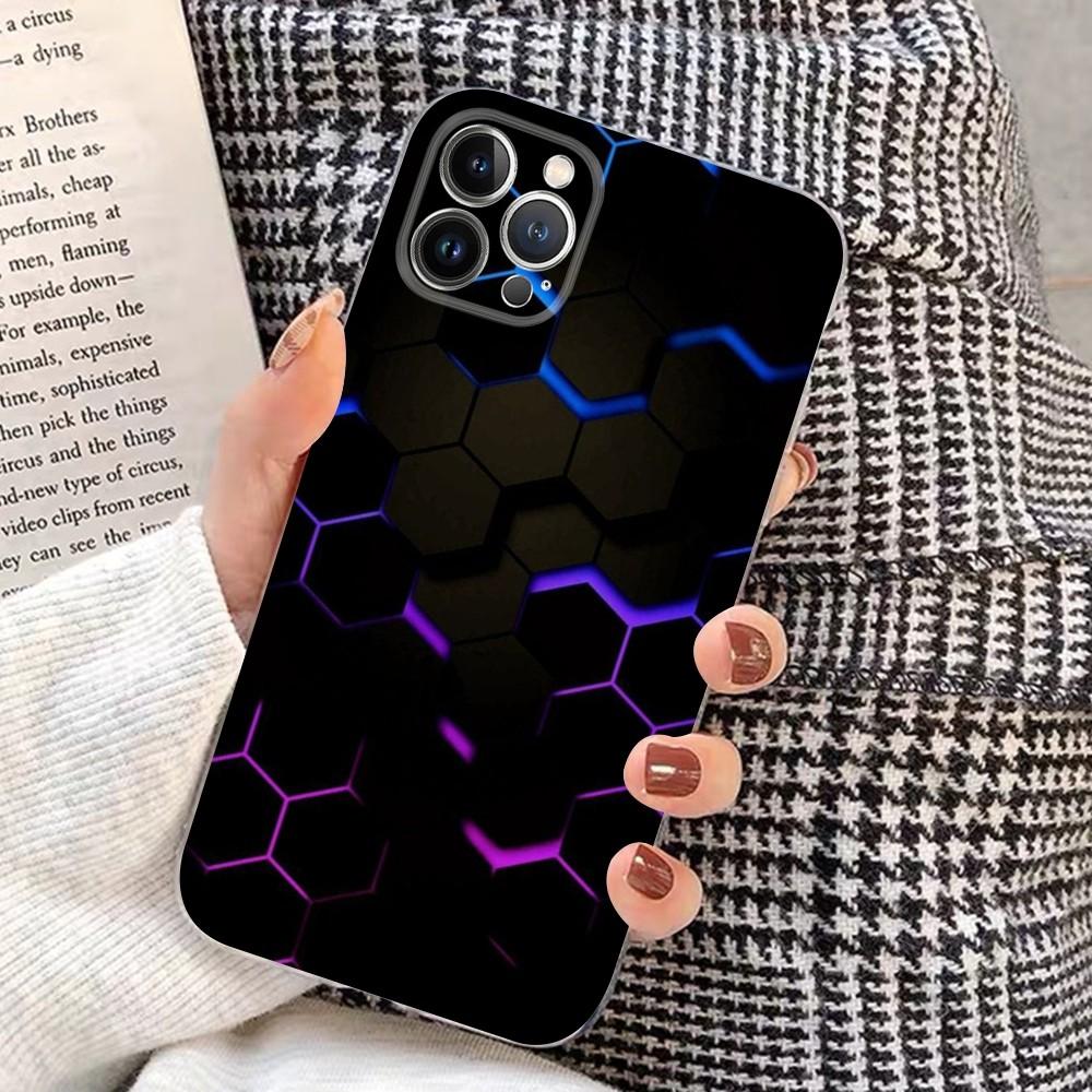 Luxury Geometry Cool Phone Case For iPhone 15 14 11 12 13 Mini Pro XS Max Cover 6 7 8 Plus X XR SE 2020 Funda Shell