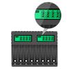 Battery Charger Intelligent Lcd Indicator Short Circuit Protection for AA/AAA Rechargeable Battery Charger 8 Slot