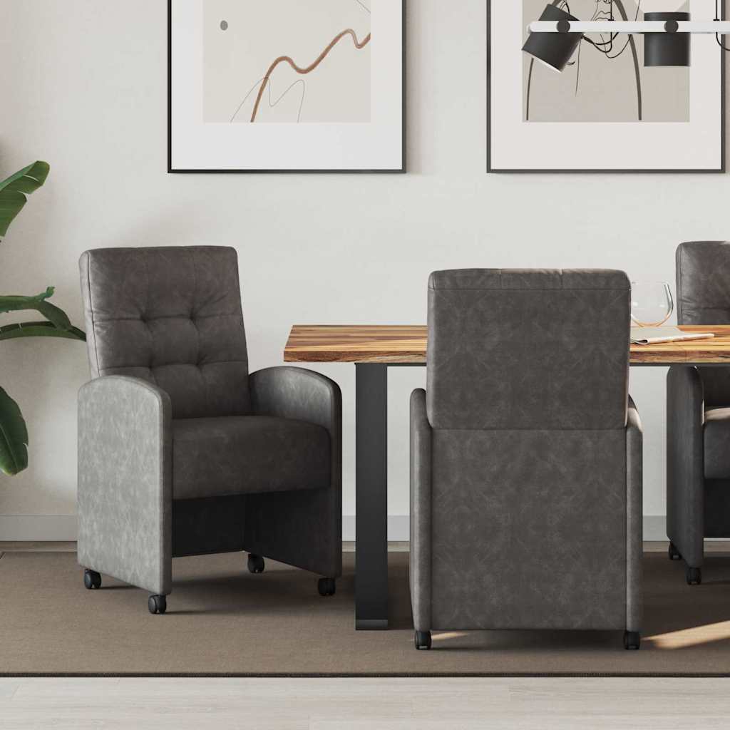 Dining Room Chairs with Casters 2 pcs Black 58 x 67 x 97 cm