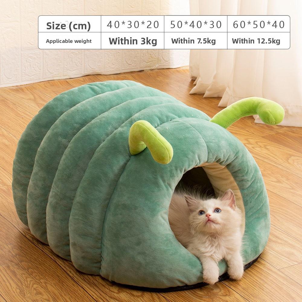 Caterpillar Pet Nest Winter Warm Cat Nest Cute Dog House Closed Non-slip Cat Nest