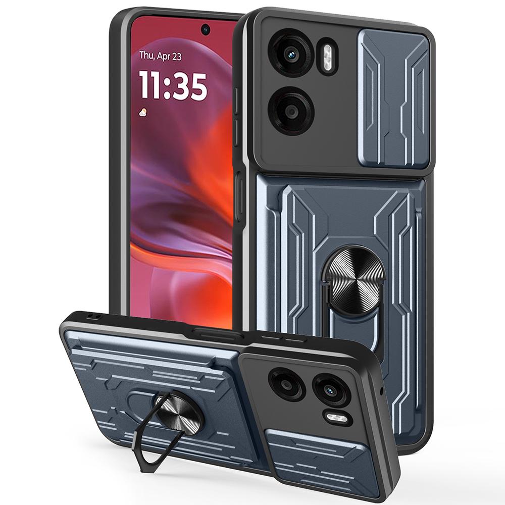For Motorola Moto G05 4G Case PC+TPU Kickstand Phone Back Cover with Camera Slider