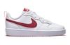 Nike Court Borough 2 Low 2 Leder Freizeit Abriebfest Unterstützung Niedrig geschnitten Kinder Skateschuhe Weiß Rot Rosa BQ5448-120