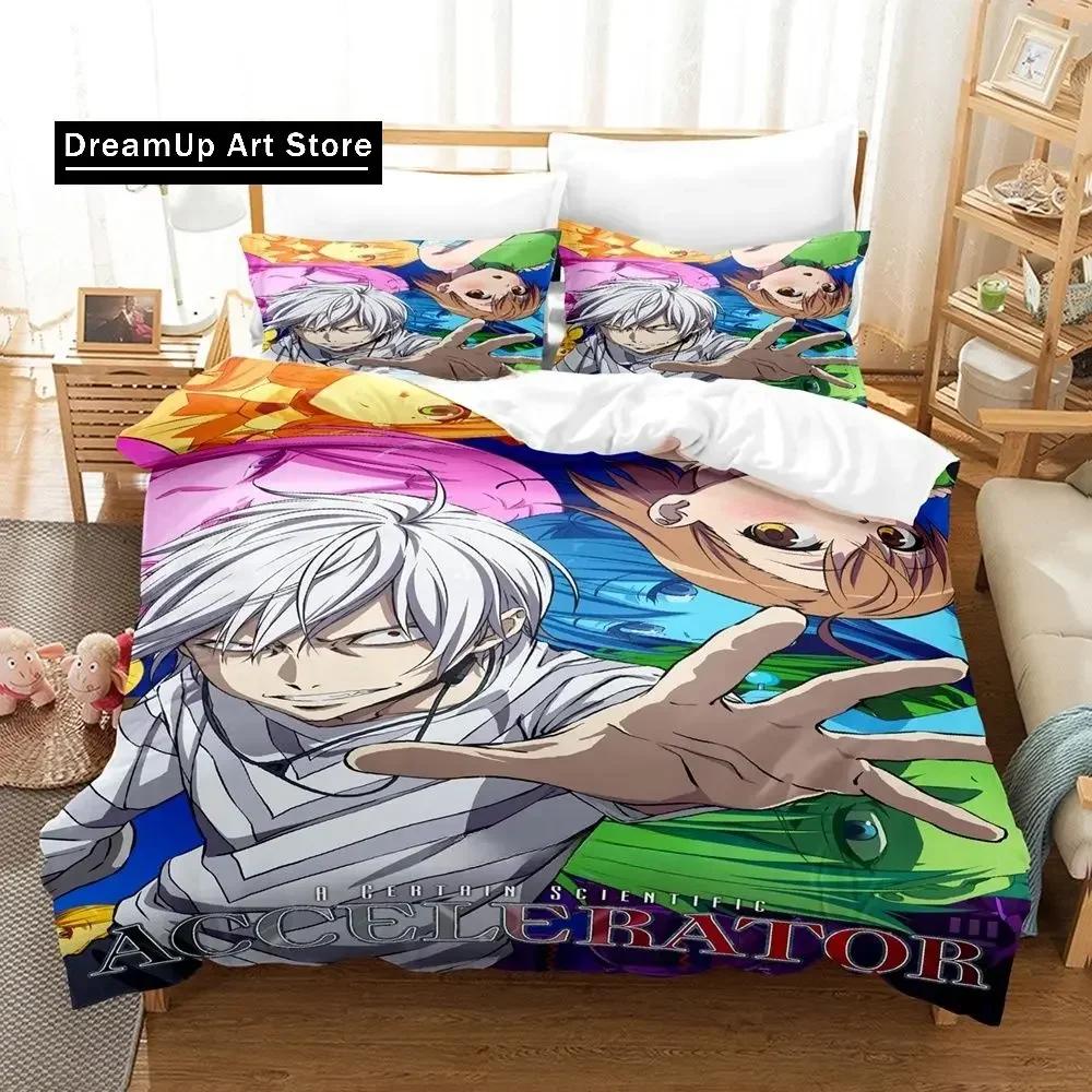 Fashion Anime A Certain Scientific Accelerator Bedding Set Single Twin Full Queen King Size Bed Set Adult Kid Bedroom Duvetcover