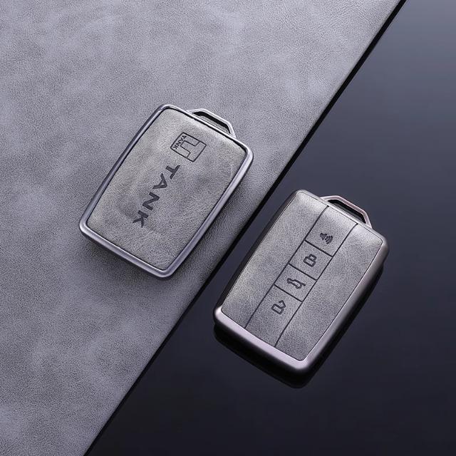 

New Leather Car Remote Key Case Cover Protector Shell For Great Wall GWM WEY TANK 300 500 400 700 2022 2023 Keychain Accessories
