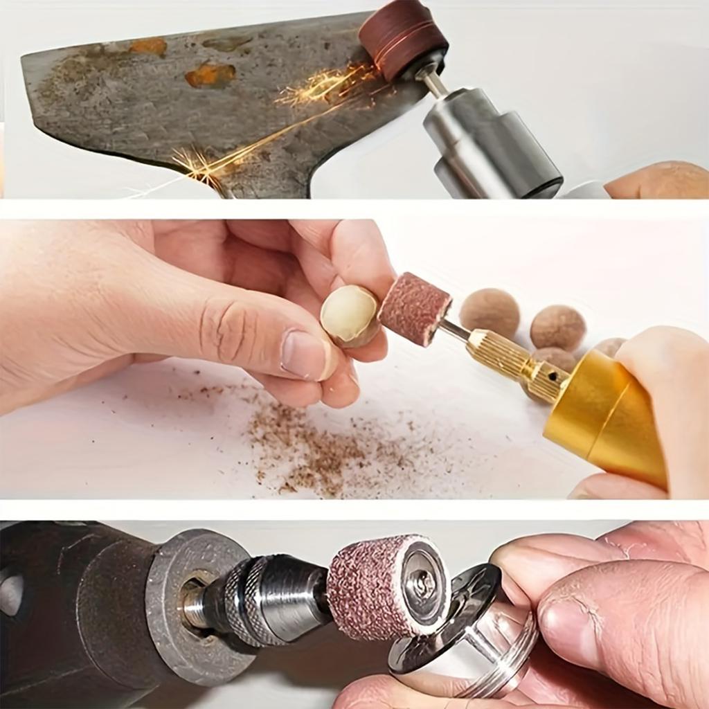 132-Piece Sanding Set with Drum Mandrels and Rubber Polishing Sleeves for Tool
