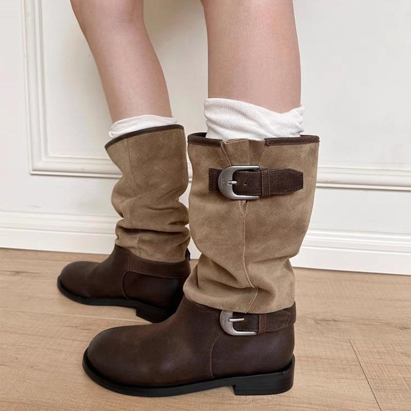 

Autumn Winter Vintage Thick Heel Woman Knee High Boots Fashion Sip On Shoes Street Style Banquet Party Long Botas Mujer 40