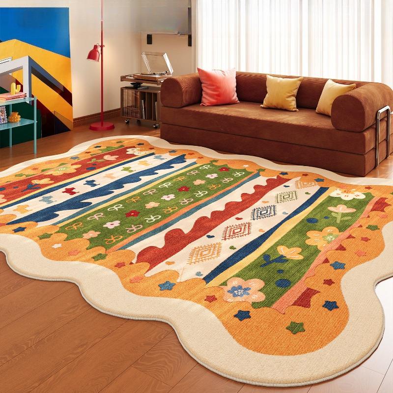 Dopamine Color Carpets for Living Room Large Area Bedroom Decor Irregular Carpet Fluffy Soft Floor Mat Thick Plush Cloakroom Rug