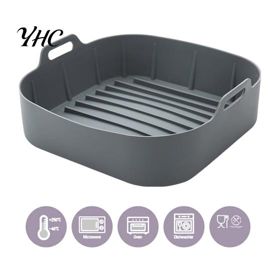 Easy To Clean Air Fryer Silicone Liner Baking Pan Liners with Handles Food-Grade Oven Square Airfryer Non-Stick Reusable Accessories for 4-6 Qt Fryers