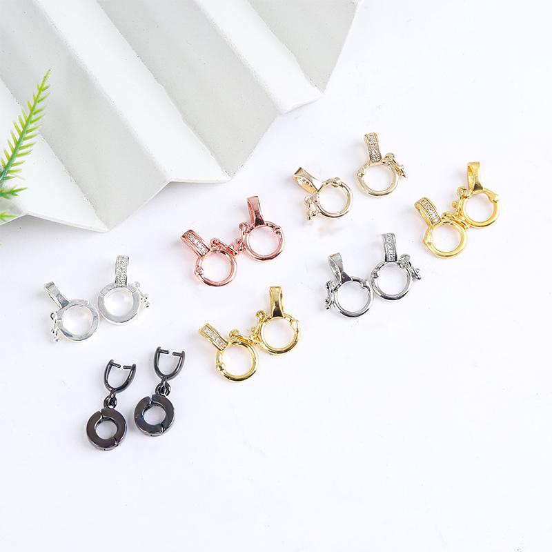 2 szt. Pozłacane 18K Zapięcia łączące z cyrkoniami Mosiężne zawieszki do wisiorków Tworzenie biżuterii DIY Ręczne tworzenie naszyjników