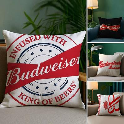 B-Budweiser Budvar Brauerei-MT Kissenbezug Bedruckt Gebürsteter Fleece Kissen Babyskin-Touch Umweltfreundlicher Sublimationsdruck