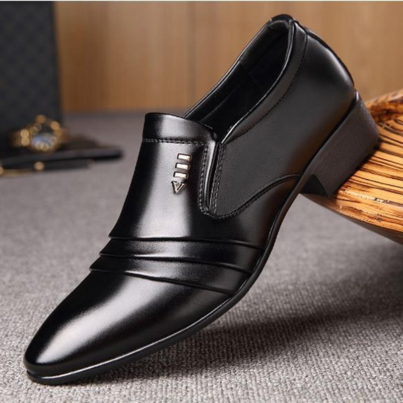 Jarní kožené boty pro muže Business nízké boty pro volný čas pro muže Single Large Size