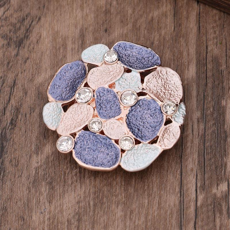 Heiß verkaufende emailierte geometrische Blume magnetische Brosche, modische kreative Blumenbrosche für Damen