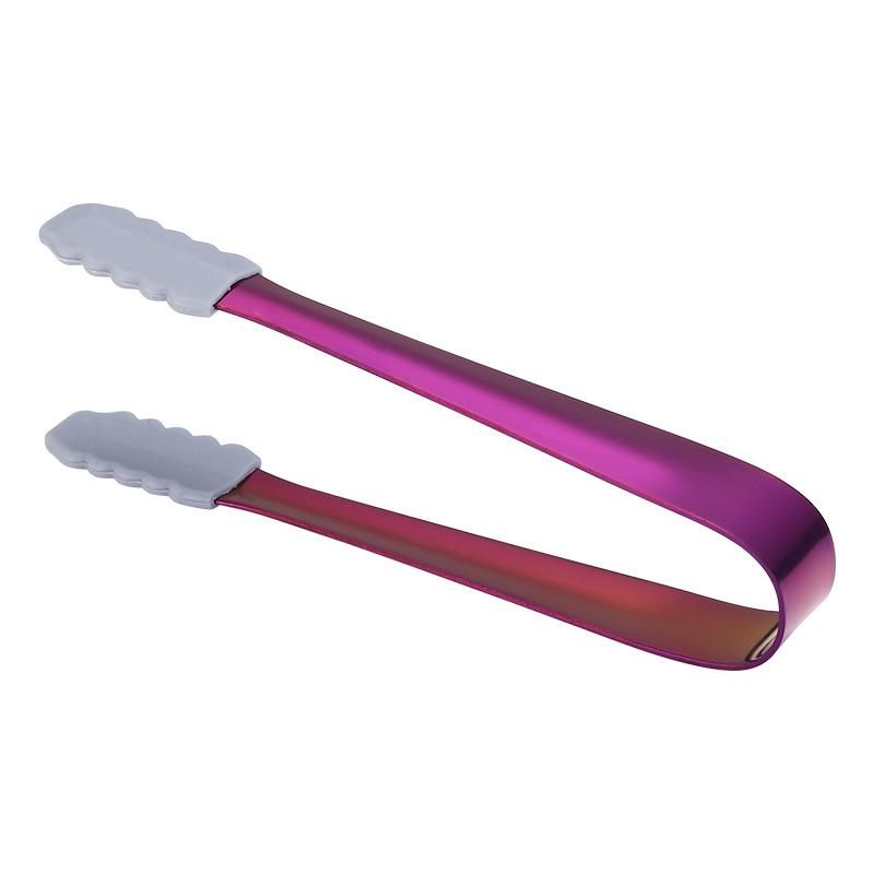 1pcs Stainless Steel Anti-skid Silicone Ice Clip Food Bread Clamp Food Grade Tongs Multipurpose Durable Clamp Sugar Cube Tongs