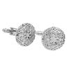 Mens Fashion Jewelry Silver Round Hollow Pattern Button Cufflinks