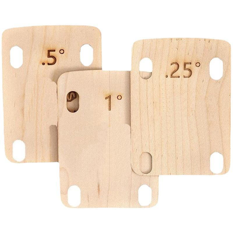 

3PCS Guitar Neck Spacers Wooden Guitar Neck Spacers Bottom Protective Spacers 0.25 0.5 and 1 Degree for Bass Guitar Repairs