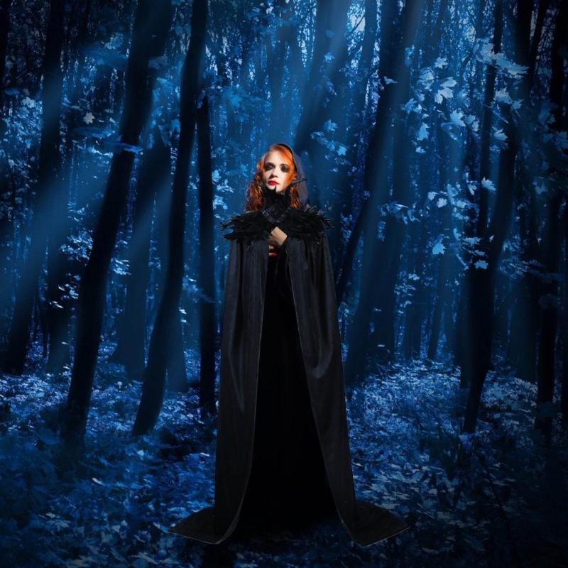Halloween Costumes Cape Feather Collar Cape Halloween Costume Cape Halloween Cloak for Carnivals Party