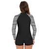Women's Long-Sleeve Split Spliced Surf Swimwear - Sexy Printed Design