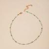 Temperament Fashion Green Stone Beaded Pendant Necklace for Women Simple Korea Fashion Collarbone Chain Jewelry Accessories Gift