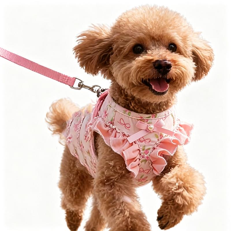 Comfortable Beauty Cute Outdoor Comb Dog Leash Harness Small and Medium-sized Dog Walking Rope Vest Style Teddy Pet Dog Skirt