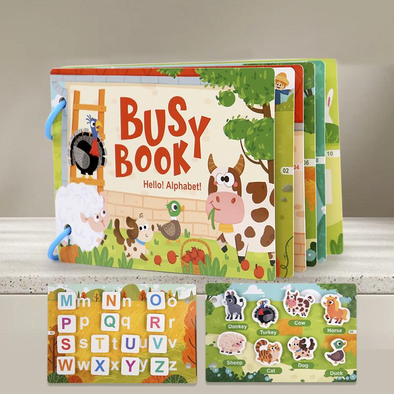 Kids Montessori Toys Quiet Book My First Busy Book DIY Puzzle Animal Numbers Matching Game Educational Toys For Children