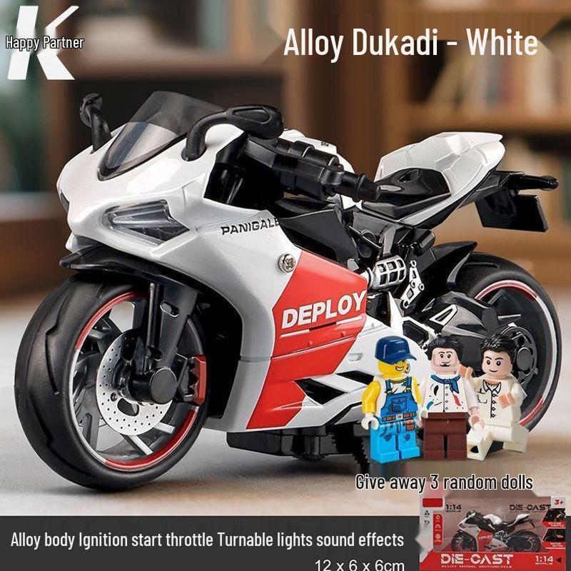 Alloy Motorcycle Model Toy for Boys - Racing Car Ornament and Decompression Toy