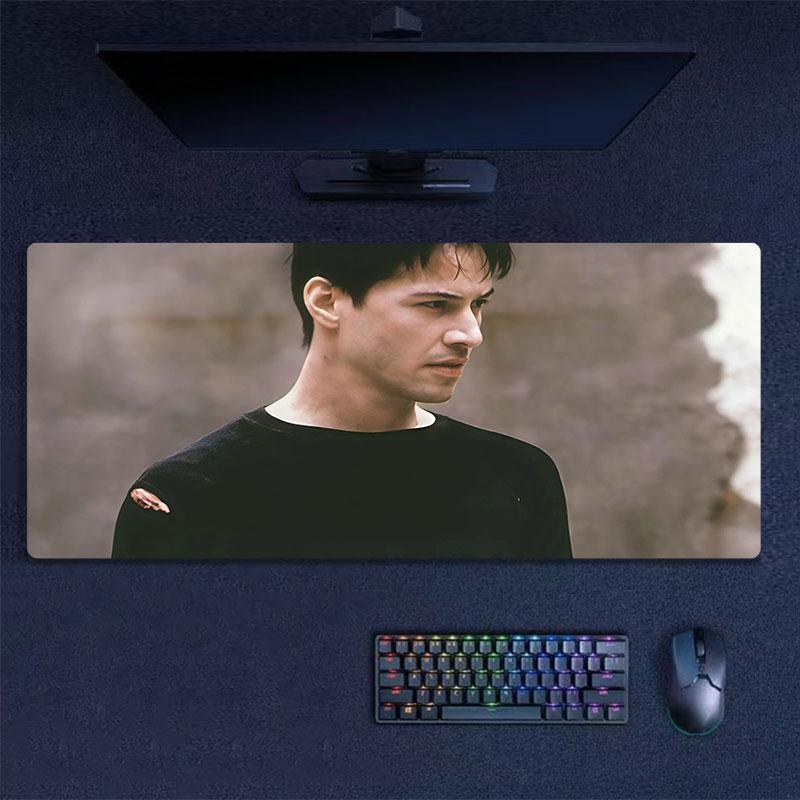 Keanu Mouse Pad, Large Gaming Desk Mat, Non-slip XXL Mousepad for Laptop & Tablet, Mini PC Playmat with Stitched Edges