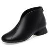 Nuovo Design Scarpe da Caviglia Moda Donna Bocca Profonda Punta Tonda Classica Comfort Pelle Morbida Tacco Basso Zip Scarpa Singola